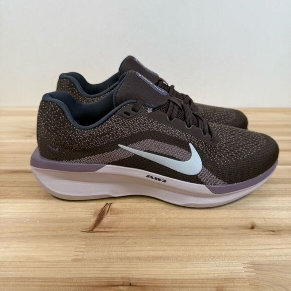 Nike Air WinFlo 11 road running shoes womens 8.5 taupe grey barely volt obsidian - Picture 1 of 8